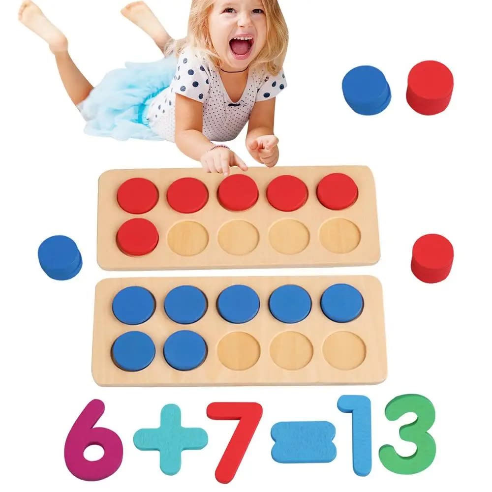 Montessori Addition & Subtraction Ten Frame Math Set - Educational Kids Toy